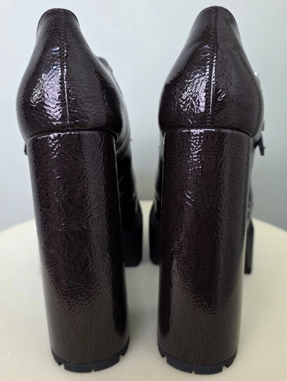 Affection Los Angeles Patent Lug Sole Platform Mary Janes - Dark Brown - 7.5 NEW